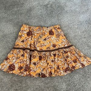 SPELL Etienne Skirt Size Medium Bohemian Dream Mini Tier Beautiful Floral Detail